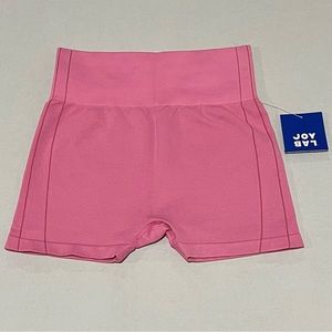 Womens Joylab High-Rise Ribbed Seamless Bike Shorts,Color Ice Pink,Size S & XS